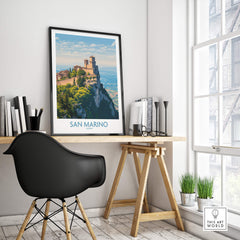 San Marino Poster | Canvas Print displayed in a modern interior setting with natural light and stylish decor.