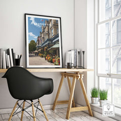 Harrogate Street View Print | Yorkshire Home Decor displayed in a stylish room with modern decor and natural light.