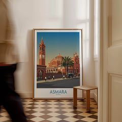 Asmara Eritrea Wall Art – Historic Architecture and City Street Decor Poster displayed in a stylish interior.