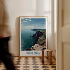 Berry Head Devon Wall Art – English Coast Print showcasing the stunning view of Devon's cliffs and coastline in a stylish interior.