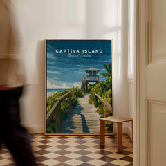 Captiva Island Poster – Florida Beach Print displayed on a wall capturing the beauty of Florida's Gulf Coast.