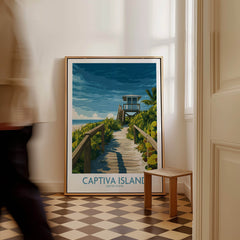 Captiva Island Florida Wall Art – Tropical Art featuring a scenic walkway and vibrant sky in a stylish interior setting.