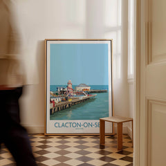 Clacton-on-Sea England Wall Art – British Seaside Decor featuring the iconic pier and seaside view.