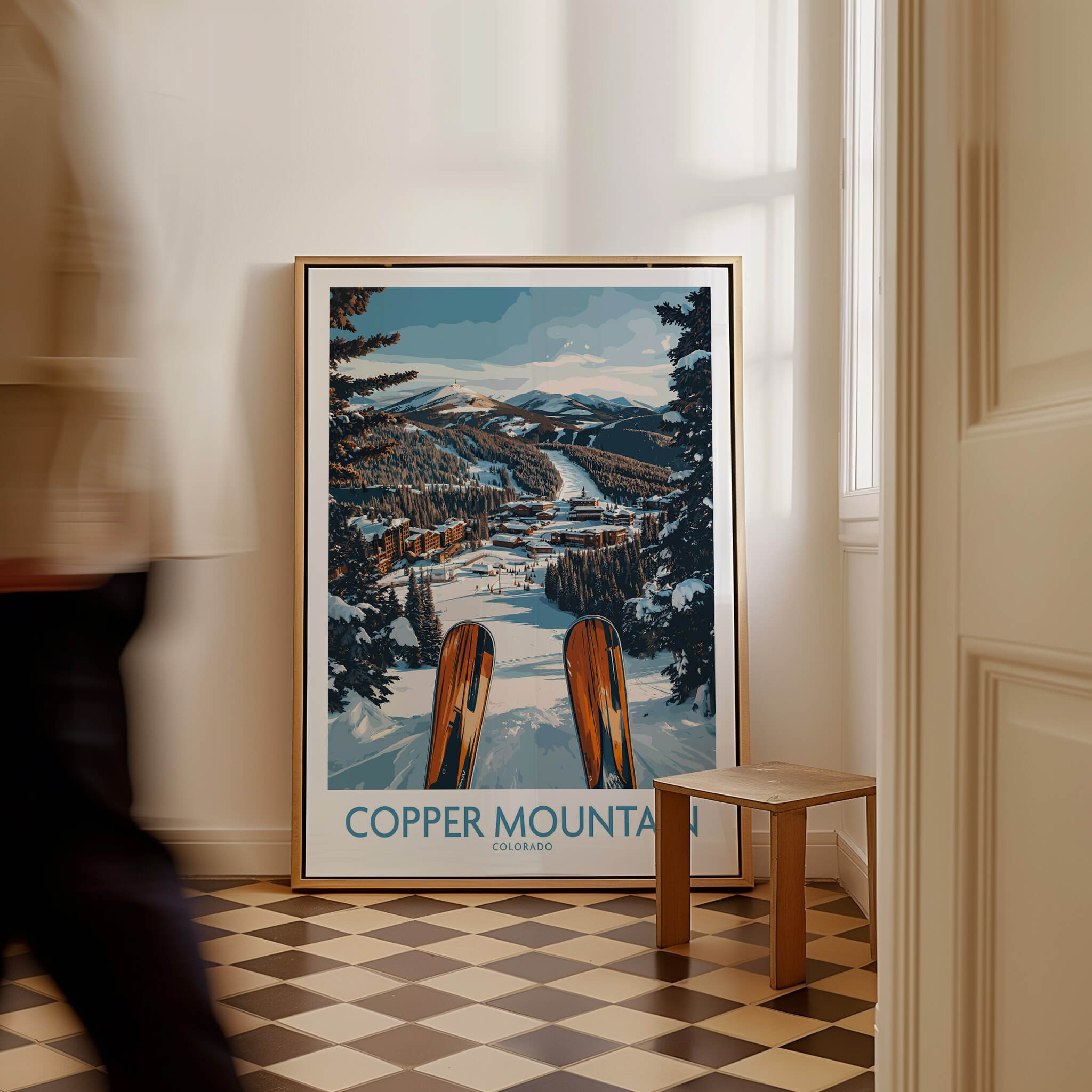 Copper Mountain Colorado Wall Art – Winter Ski Resort Print featuring snow-covered mountains and ski trails.
