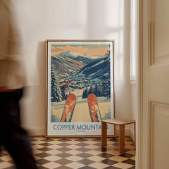 Copper Mountain Colorado Wall Art – Winter Mountain Ski Resort Wall Decor featuring snowy slopes and vibrant ski graphics.