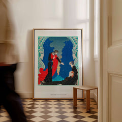 Exhibition Art Print George Barbier Empedocles Panthea Art Deco Mythology Poster Wall Art displayed in a stylish interior.