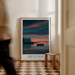 Isle of Islay Scotland Posters | Scottish Hebrides Seascape Canvas Print displayed in a stylish interior setting.