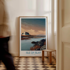 Isle of Islay Scotland Canvas Print | Hebrides Sunset Landscape Posters displayed in a beautifully styled interior.