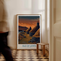 Isle of Lewis Scotland Canvas Print | Outer Hebrides Norse Mill Poster framed in a stylish room setting.