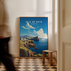 Isle of Skye Poster showcasing Scotland's stunning landscapes and iconic landmarks in vibrant colors, perfect for wall decor.