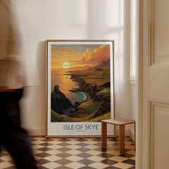 Isle of Skye Wall Art Print showcasing a sunset over the scenic coastline of Skye in Scotland.