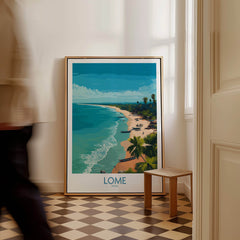 Lomé Togo Poster | West African Coastline Canvas Print showcasing the serene beach and lush greenery of Togo.