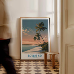 Lovers Key Canvas Print | Florida Gulf Coast Beach Poster featuring palm trees and serene seascape.