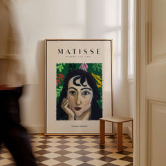 Matisse Art Prints - Pensive Woman Poster framed art print displayed in a modern interior setting.