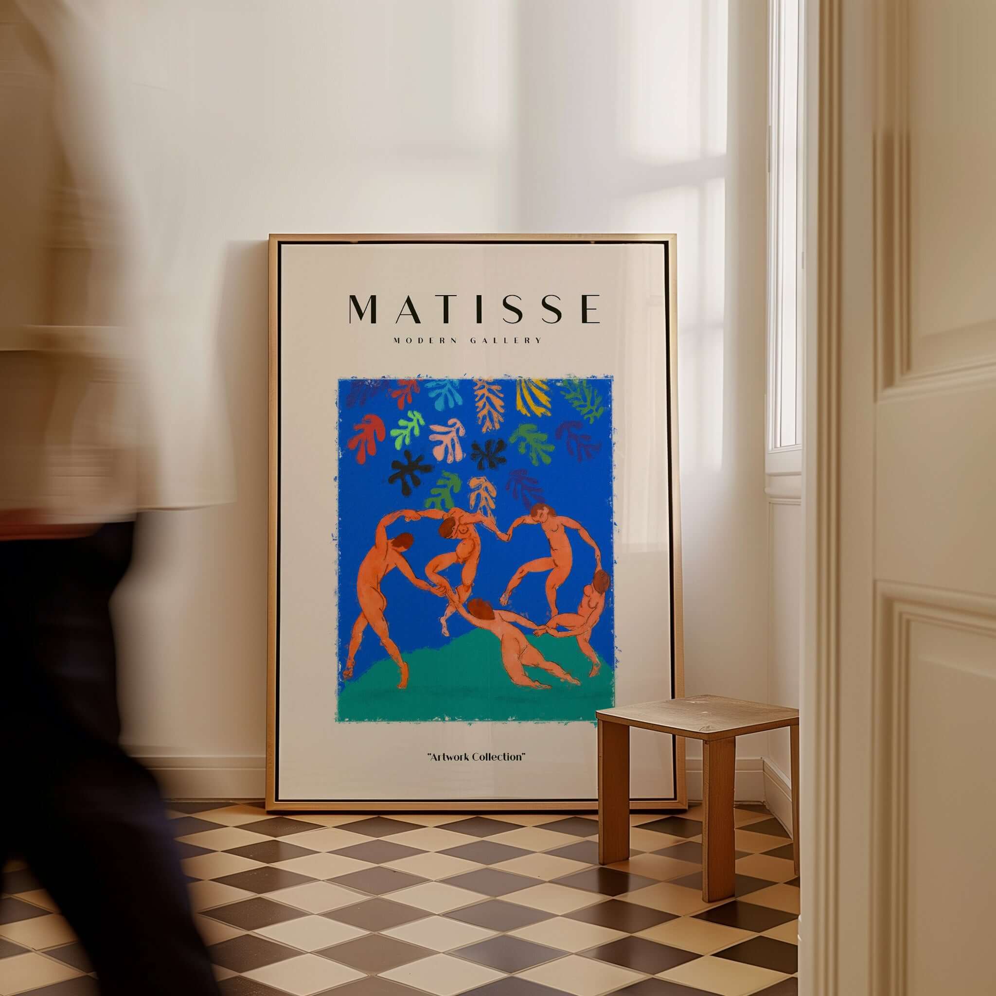 Matisse Art Prints - The Dance Figures Abstract Sky Poster displayed in a stylish interior setting.