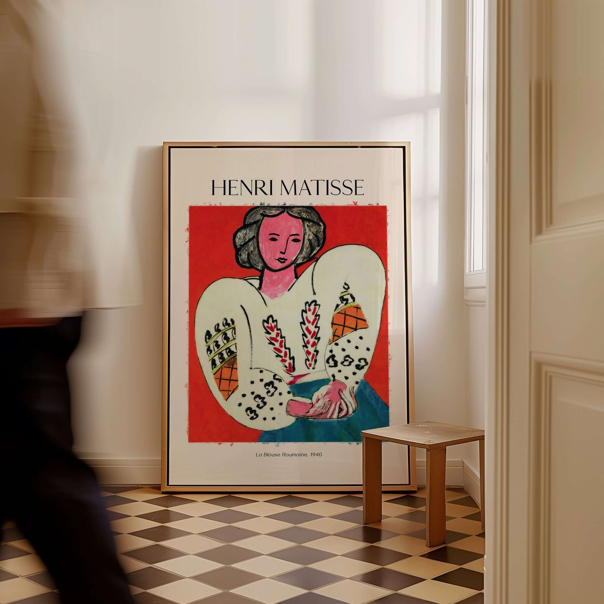 Matisse Poster - La Blouse Roumaine 1940 Famous Art Print in a stylish interior setting.