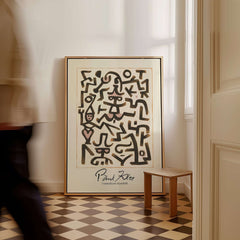 Paul Klee Comedians Handbill Abstract Figures Poster Modern Art Print showcased in a stylish interior setting.