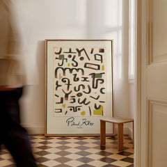 Paul Klee Gesetz Abstract Symbols Modern Art Print Wall Poster Decor displayed in a stylish interior setting.