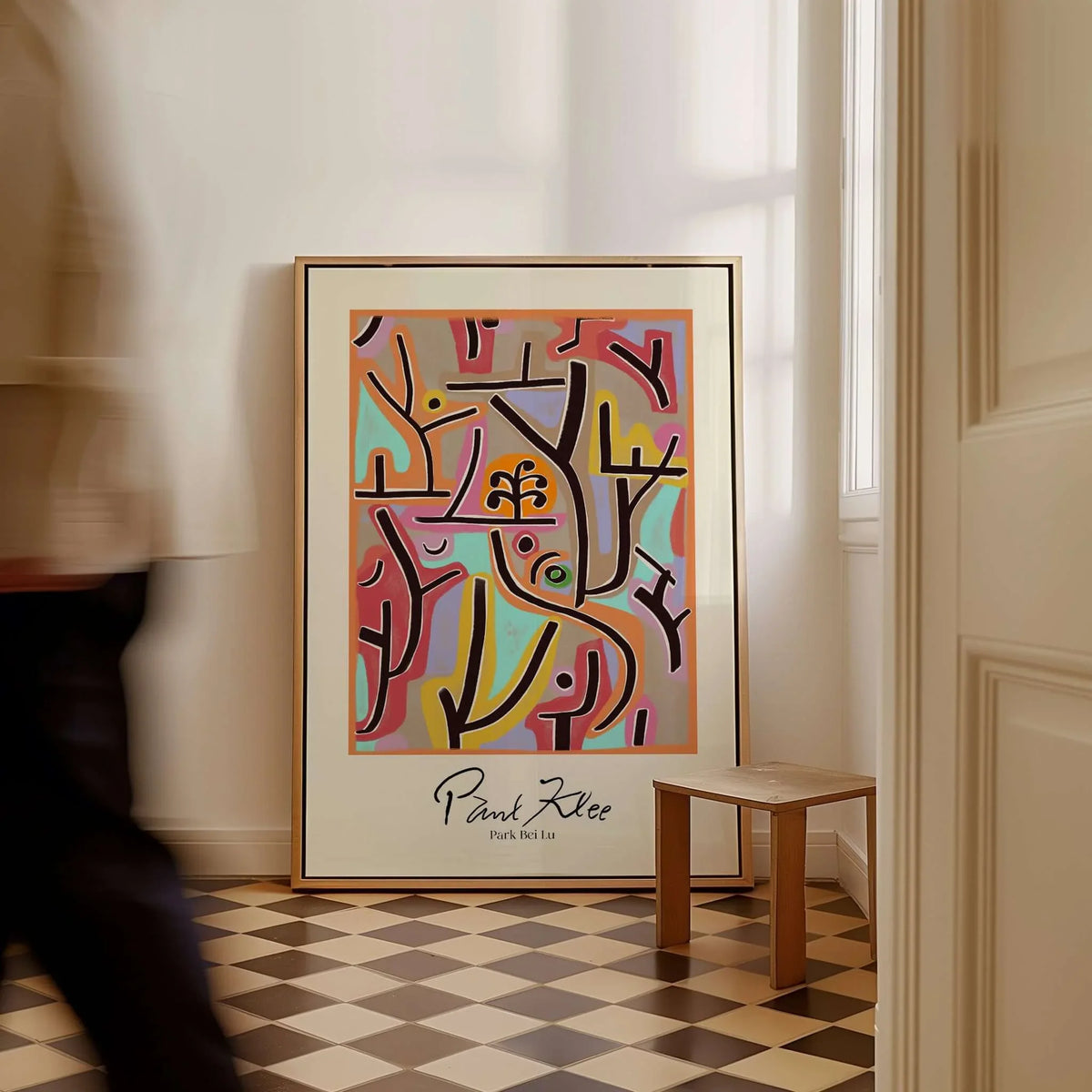 Paul Klee Park Bei Lu Colorful Abstract Landscape Poster Art Print displayed in a stylish interior setting.