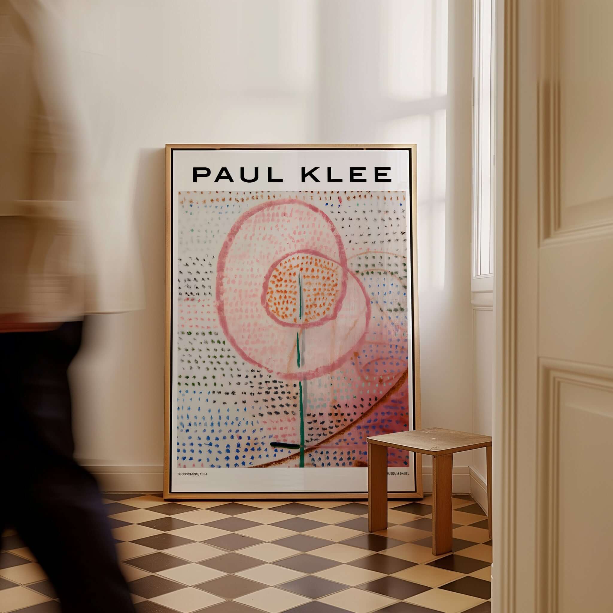 Paul Klee Blossoming Abstract Floral Modern Poster Art Print Decor displayed in a stylish interior setting.