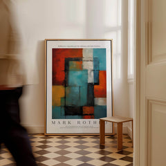 Rothko Style Modern Expressionist Painting Poster | Contemporary Wall Art displayed in a stylish home interior.