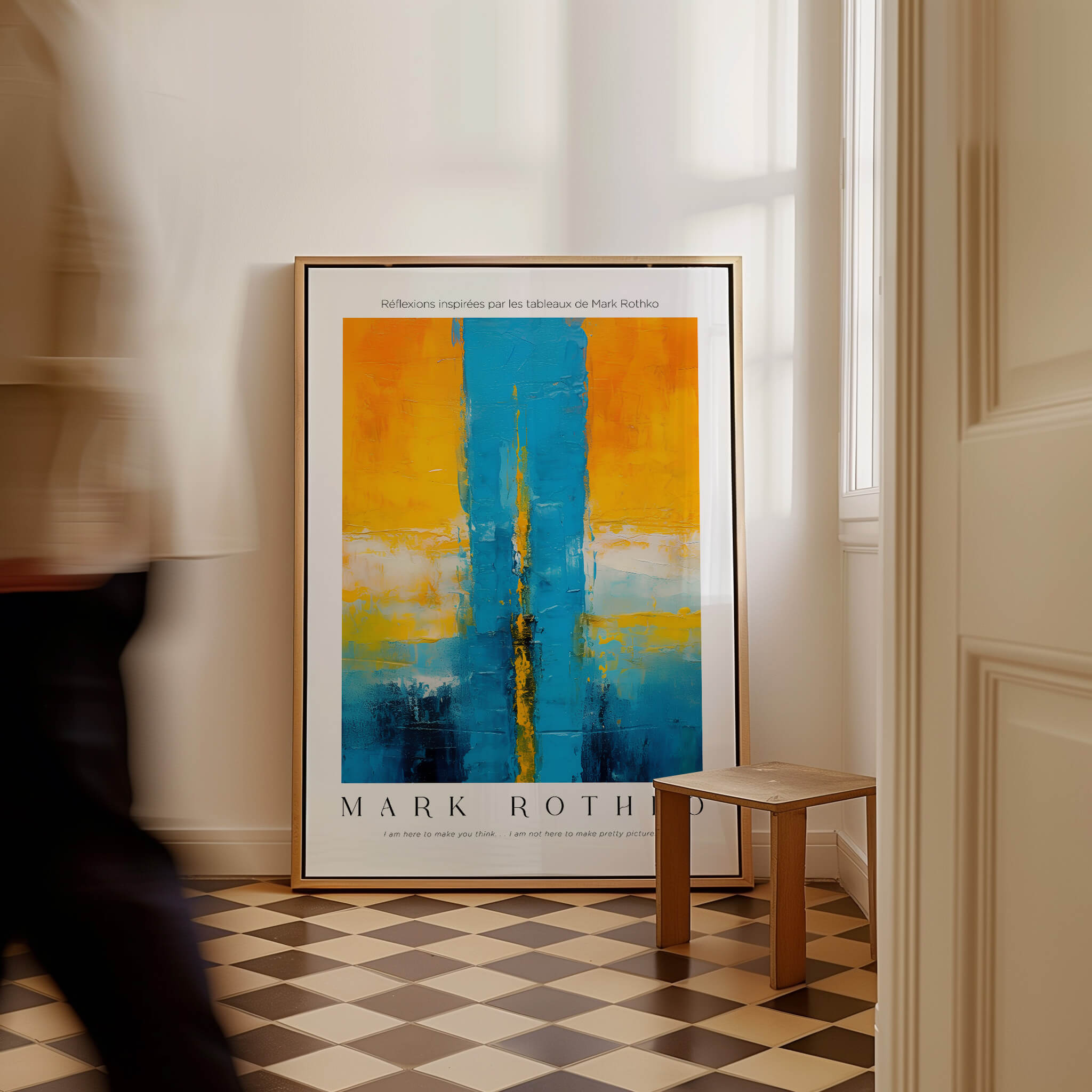 Rothko Style Color Block Abstraction Print | Modern Geometric Wall Art displayed in a contemporary home setting.