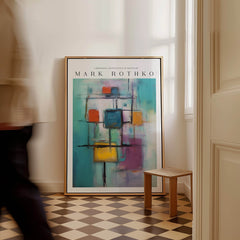 Rothko Style Floating Blocks Painting Print | Modern Abstract Canvas Wall Decor displayed in a contemporary interior.