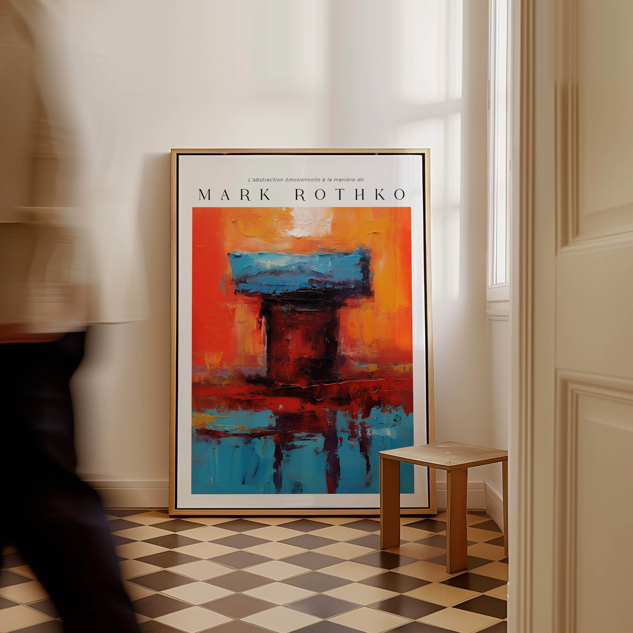 Rothko Style Bold Color Contrast Painting Print | Modern Wall Decor displayed in stylish interior setting.