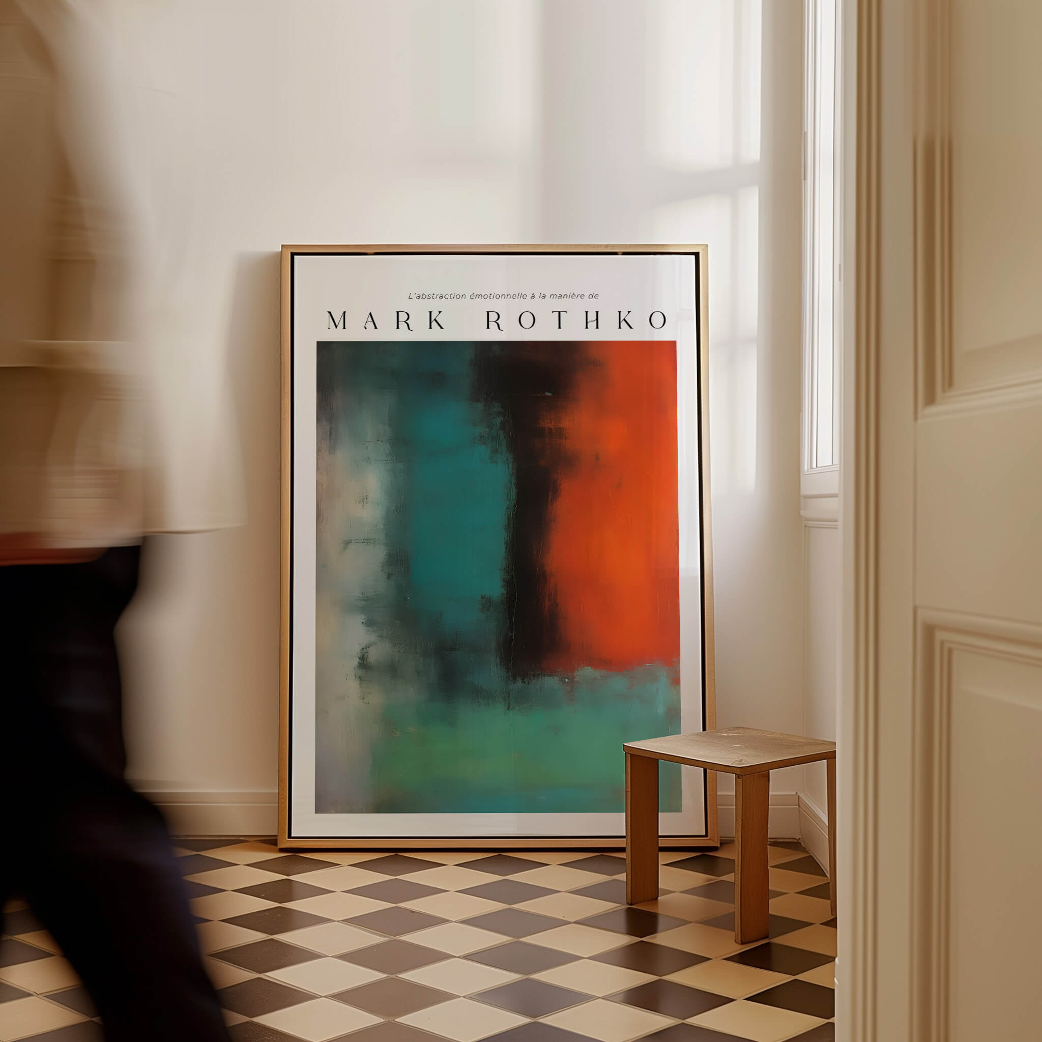 Mark Rothko Style Modern Canvas Abstraction Painting | Contemporary Wall Art displayed in an elegant room setting.