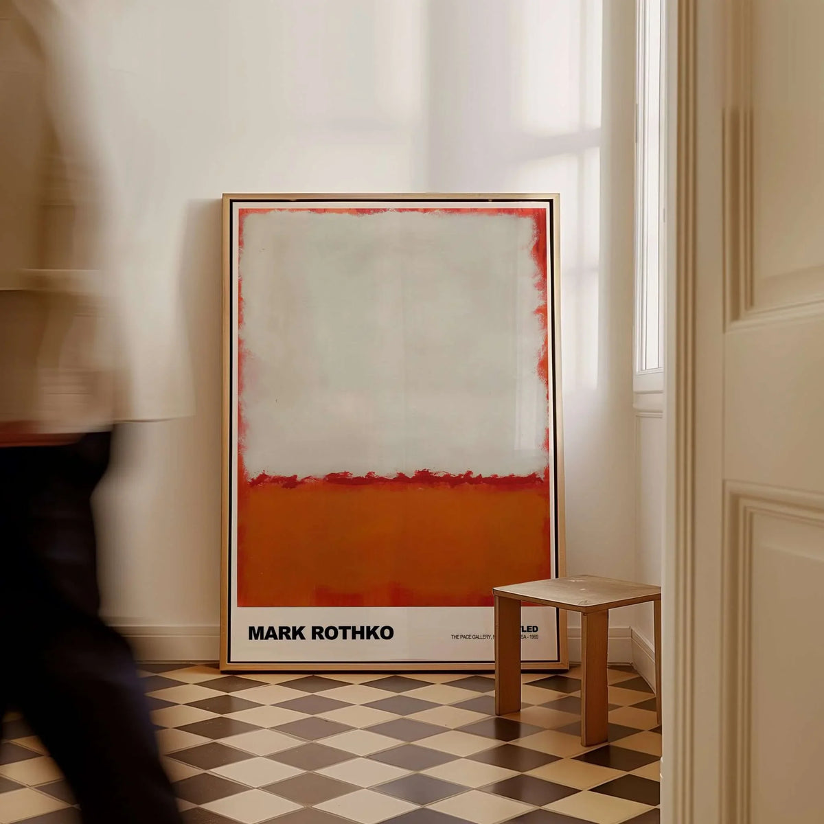 Mark Rothko Untitled 1969 Abstract Expressionism Poster White Orange Color Field Print displayed in a stylish interior.