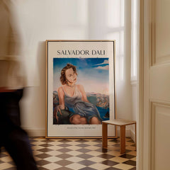 Salvador Dali Portrait Mrs Dorothy Spreckels 1942 Surrealist Seascape Art Print Poster displayed in a stylish interior.