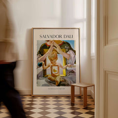 Salvador Dali Madonna Port Lligat 1949 Surrealist Religious Art Print Poster Gala displayed in a cozy interior.