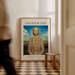 Salvador Dali Portrait Madame Winston Churchill Guest 1958 Surrealist Society Print Poster displayed in a stylish interior.