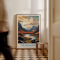 The Highlands Wall Art | Modern Style featuring Scotland's stunning landscapes and vibrant colors in a stylish interior.