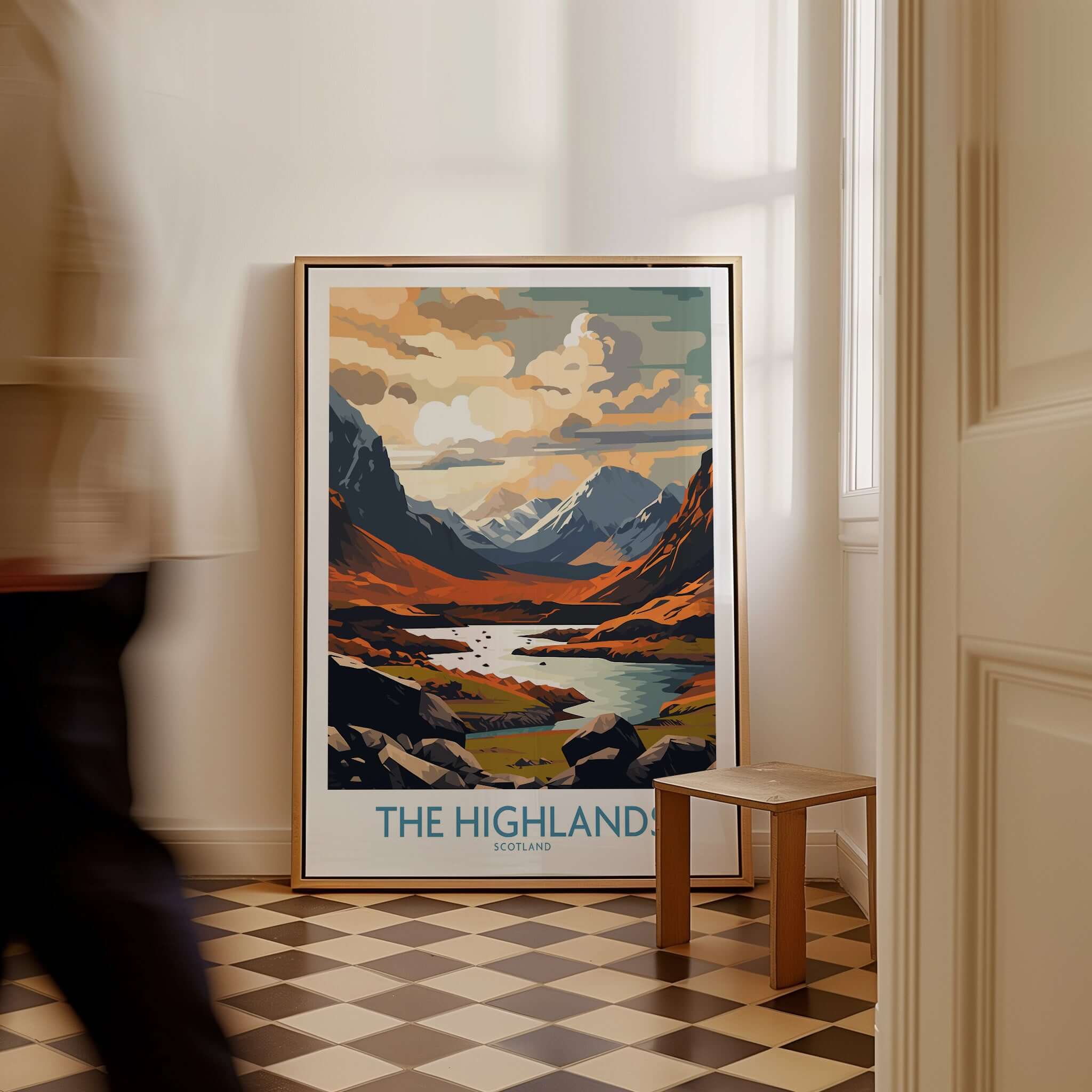 The Highlands Wall Art | Modern Style featuring Scotland's stunning landscapes and vibrant colors in a stylish interior.