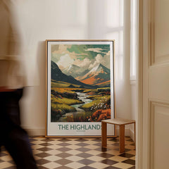 Scottish Highlands Art Print | Modern Style featuring breathtaking landscape and vibrant colors.