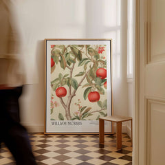 William Morris Prints - Apple Tree Fruit Botanical Art Print - Orchard Blossom Poster displayed in a stylish interior.
