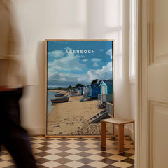 Abersoch Welsh Seaside Village Scene Print | Llyn Peninsula Home Art displayed in a stylish interior setting