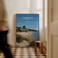 Abersoch Llyn Peninsula Boating Scene Canvas Print | Welsh Seaside Home Decor displayed in a stylish interior.