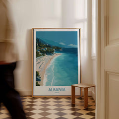 Albania Art Print | Turquoise Water Coastal Wall Decor showcasing a vibrant coastal scene in Albania.