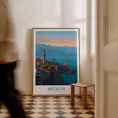 Antalya Turkey Art Print | Historic Coastal City Poster featuring coastal views and historic landmarks.