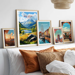 Ben Nevis Scotland Mountain Lake Landscape Print - Scottish Highlands Wall Art displayed in a stylish home setting.