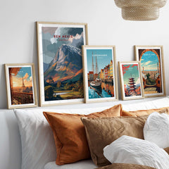 Ben Nevis Scotland Snow-Capped Mountain Poster - Dramatic Highland Wall Art displayed among other travel posters.
