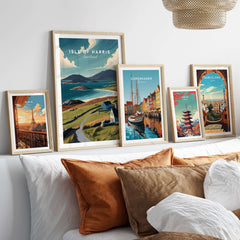 Isle of Harris Scotland Beach Print - Scenic Coastal Wall Art displayed in a cozy living room environment.