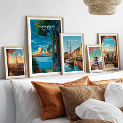 Peninsula State Park Wisconsin Forest Path Sunset Poster - Lake Michigan Wall Art displayed on a stylish wall.