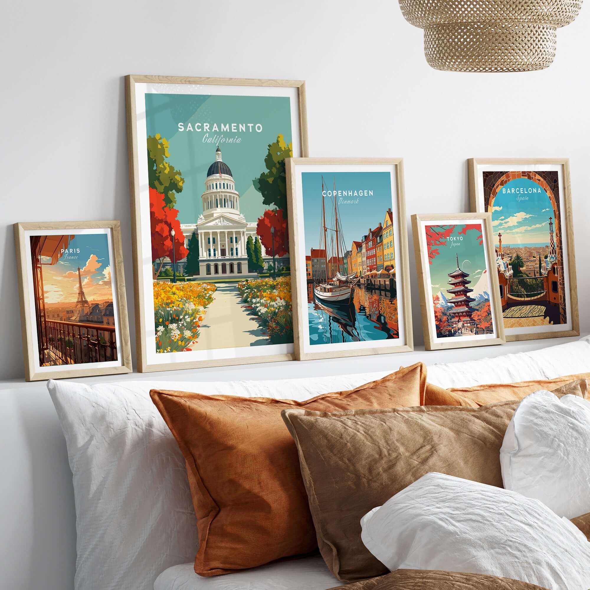 Sacramento California State Capitol Building Print - California Landmark Wall Art displayed among other city prints