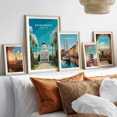 Sacramento Wall Art - California Capitol Building Poster - California Travel Print displayed in framed prints on a stylish wall.