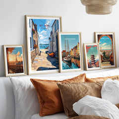 St Ives Cornwall Alleyway Beach View Print - Picturesque Coastal Town Poster displayed among other travel prints
