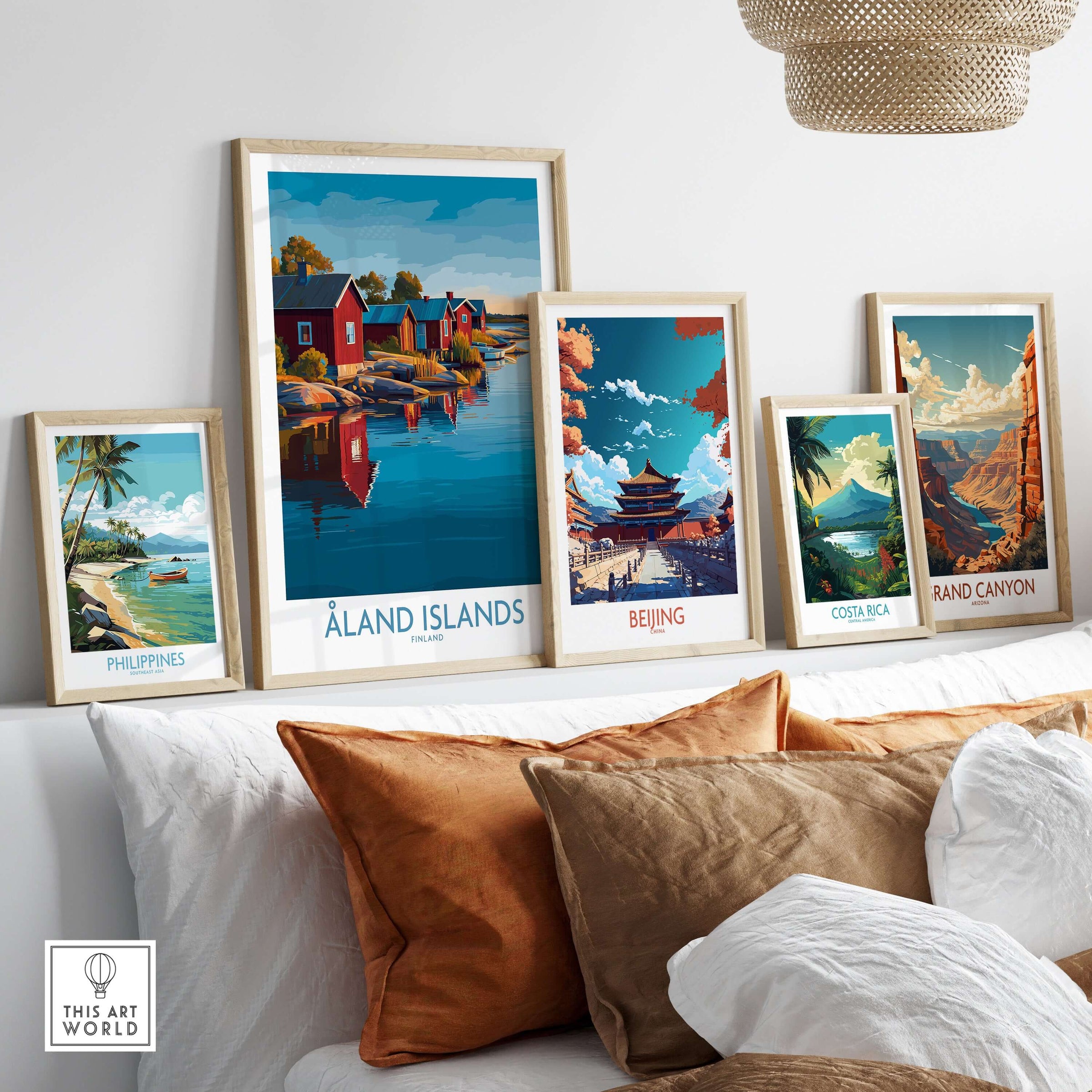 Åland Islands Art Print | Finland Archipelago Wall Decor Poster showcased in a stylish gallery wall arrangement.