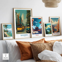 Bangkok Wall Art Thailand Vibrant Street Life - Bangkok Travel Print, showcasing vibrant travel-themed prints.